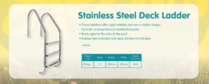 stainless steel in deck pool ladder sterns