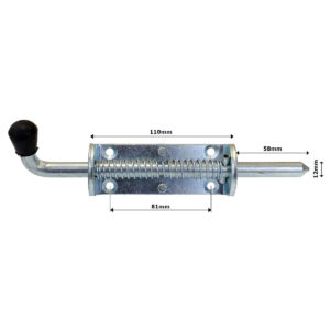 LARGE ZINC PLATE SPRING BOLT 220MM - $12.95