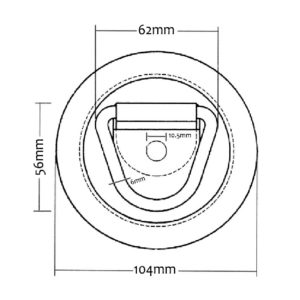 FLUSH LASHING RING WITH ANT RATTLE BLACK DECK - $7.23